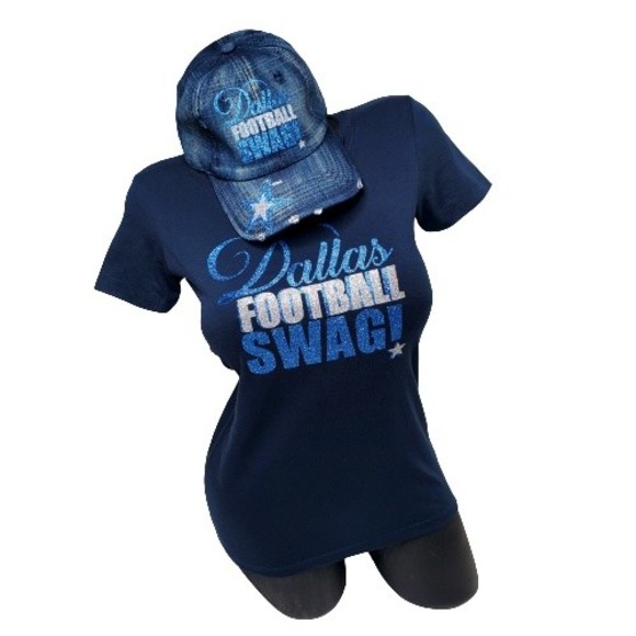Dallas Football Swag Navy Fitted Lt. Weight Jersey Tee. Game Day Tee!!! - Picture 3 of 4